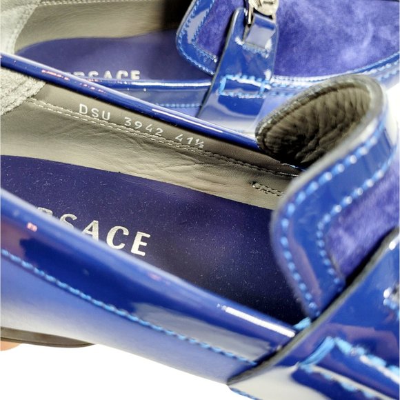 NEW Versace Blue Suede and Leather Medusa Loafers - Picture 10 of 10